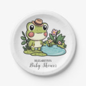 Niedliche Frog Baby Dusche Pappteller (Vorderseite)