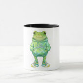 Niedliche Frog-Illustration | Funny Custom Coffee Tasse (Zentrum)