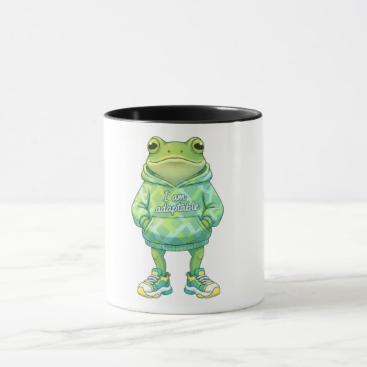 Niedliche Frog-Illustration | Funny Custom Coffee Tasse (Zentrum)