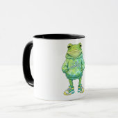 Niedliche Frog-Illustration | Funny Custom Coffee Tasse (Vorderseite Links)