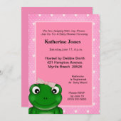 Niedliche Frog Kinderdusche Einladung (Vorne/Hinten)