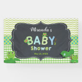 Niedliche Frogs Green Boy Baby Dusche Begrüßung Hi Banner (Horizontal)