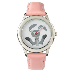 Niedliche frohe Cartoon-Kaninchen-Uhr Armbanduhr