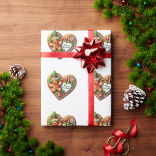Niedliche frohe Weihnachten Donut Cookies Herz Geschenkpapier