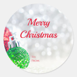 Niedliche "Frohe Weihnachten" Geschenkklammer Runder Aufkleber