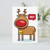 Niedliche frohe Weihnachts-Rentier-Flachkarte Dankeskarte (Stehend Vorderseite)