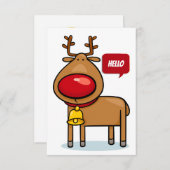 Niedliche frohe Weihnachts-Rentier-Flachkarte Dankeskarte (Vorne/Hinten)