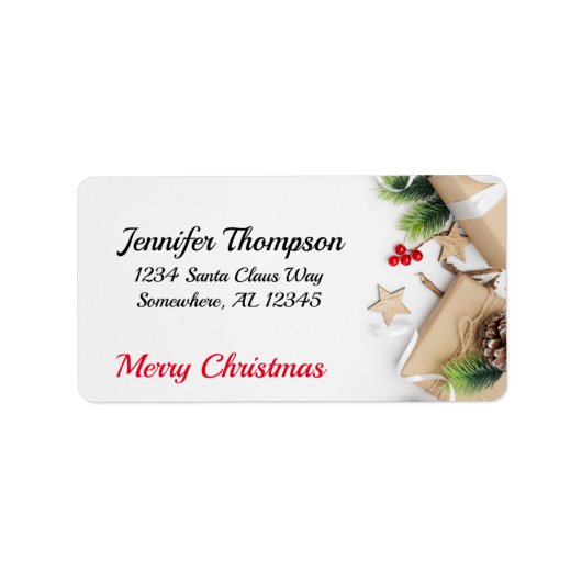 Niedliche frohe Weihnachtsadresse Adressaufkleber (Vorne)