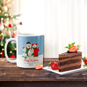 Niedliche frohe Weihnachtsbärenfamilie Kaffeetasse