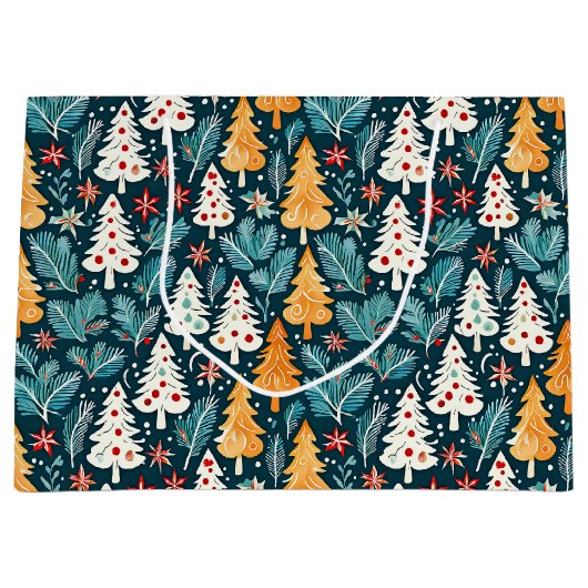 Niedliche frohe Weihnachtsbaumen feierlich Große Geschenktüte (Vorderseite)