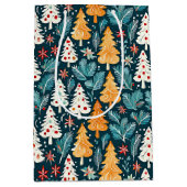 Niedliche frohe Weihnachtsbaumen feierlich Mittlere Geschenktüte (Vorderseite)