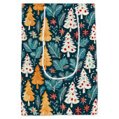 Niedliche frohe Weihnachtsbaumen feierlich Mittlere Geschenktüte (Rückseite)