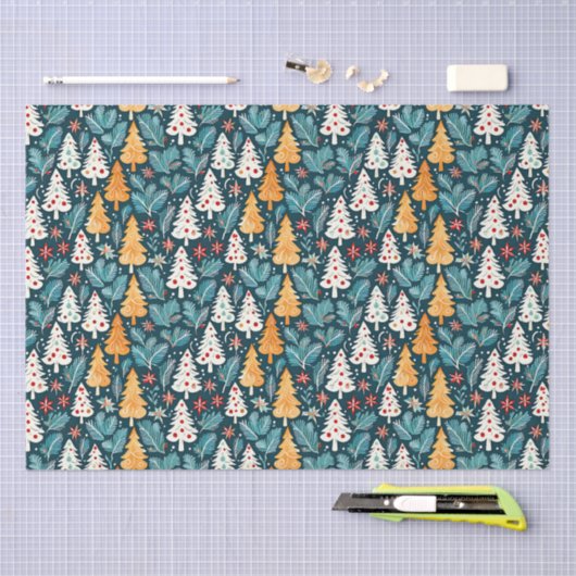 Niedliche frohe Weihnachtsbaumen feierlich Seidenpapier (Handwerk)