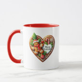Niedliche frohe Weihnachtskekse Donut Heart Tasse (Links)