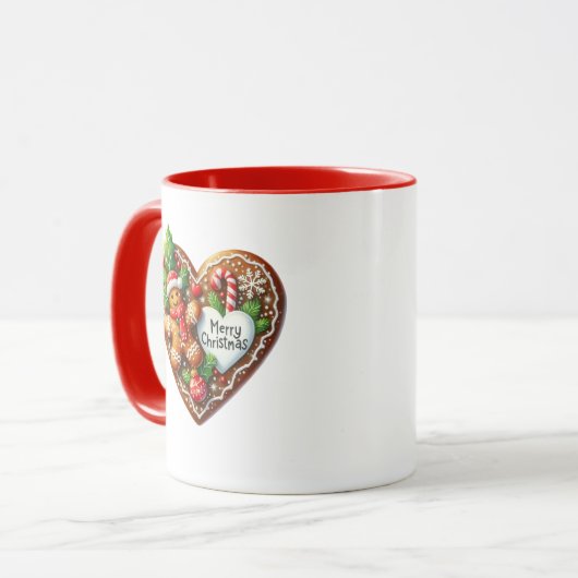 Niedliche frohe Weihnachtskekse Donut Heart Tasse (Vorderseite Links)