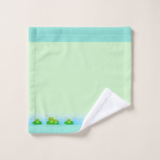 Niedliche Frohfrosche auf Limonenbadehandtuch Se Badhandtuch Set (Waschlappen)