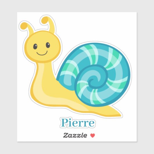 Niedliche, fröhliche, gelbe, aquamarin-grüne Schne Aufkleber (Blatt)