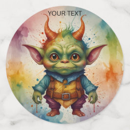 Niedliche fröhliche, lustige kleine Goblinkreatur Konfetti