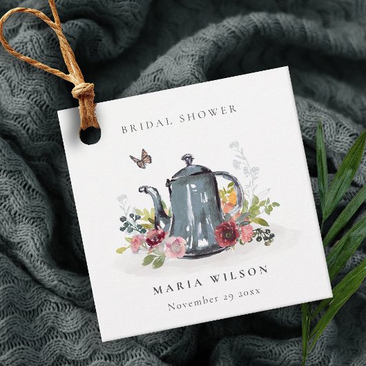 Niedliche fröhliche Rose Blumenkohl Brautparty Geschenkanhänger