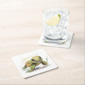 Niedliche fröhliche Tortoise Paper Untersetzer (Vor Ort)