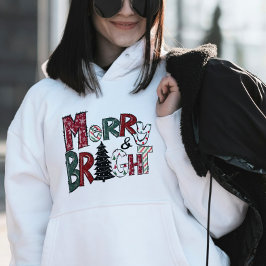 Niedliche fröhliche und helle Weihnachtsfrauen Hoodie