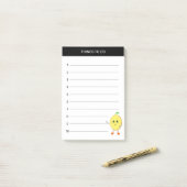 Niedliche, fröhliche Zitronensendungen auf Weiß Post-it Klebezettel (Auf Schreibtisch)