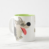 Niedliche Frolicsome Cartoon Wolf Tasse (Vorderseite Links)