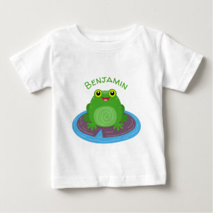 Niedliche Frosch-Cartoon-Abbildung Baby T-shirt