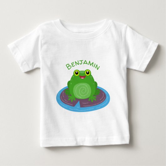 Niedliche Frosch-Cartoon-Abbildung Baby T-shirt (Vorderseite)