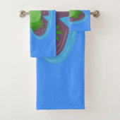 Niedliche Frosch-Cartoon-Abbildung Badhandtuch Set (Insitu)