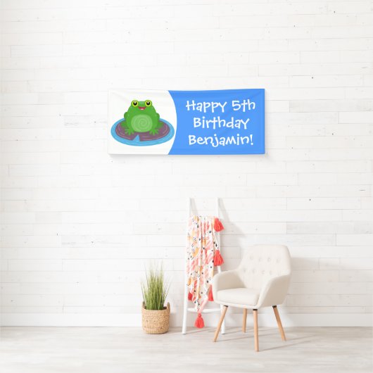 Niedliche Frosch-Cartoon-Abbildung Banner (Insitu)