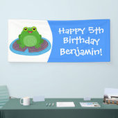 Niedliche Frosch-Cartoon-Abbildung Banner (Messe)