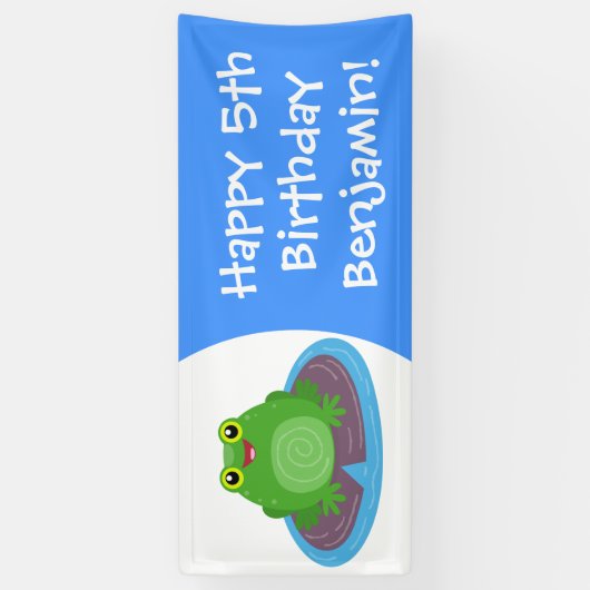 Niedliche Frosch-Cartoon-Abbildung Banner (Vertikal)