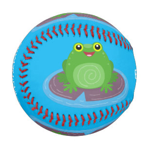 Niedliche Frosch-Cartoon-Abbildung Baseball