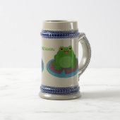 Niedliche Frosch-Cartoon-Abbildung Bierglas (VorderseiteRechts)