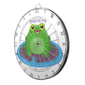 Niedliche Frosch-Cartoon-Abbildung Dartscheibe (Vorderseite rechts)