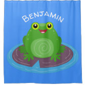 Niedliche Frosch-Cartoon-Abbildung Duschvorhang (Vorderseite)