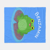 Niedliche Frosch-Cartoon-Abbildung Fleecedecke (Vorderseite (Horizontal))