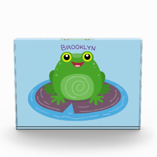 Niedliche Frosch-Cartoon-Abbildung Fotoblock (Vorderseite)