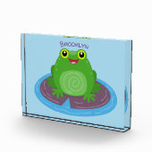 Niedliche Frosch-Cartoon-Abbildung Fotoblock (Rechts)