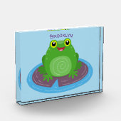 Niedliche Frosch-Cartoon-Abbildung Fotoblock (Links)