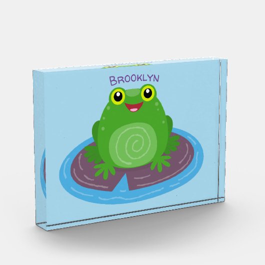 Niedliche Frosch-Cartoon-Abbildung Fotoblock (Links)