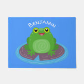 Niedliche Frosch-Cartoon-Abbildung Fußmatte (Vorderseite)