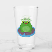 Niedliche Frosch-Cartoon-Abbildung Glas (Rückseite)