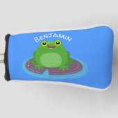 Niedliche Frosch-Cartoon-Abbildung Golf Headcover (Vorderseite)