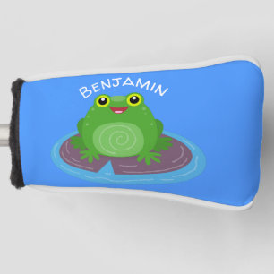 Niedliche Frosch-Cartoon-Abbildung Golf Headcover