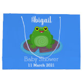 Niedliche Frosch-Cartoon-Abbildung Große Geschenktüte (Rückseite)