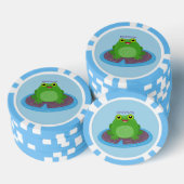 Niedliche Frosch-Cartoon-Abbildung Pokerchips (Stapel)