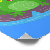 Niedliche Frosch-Cartoon-Abbildung Poster (Ecke)