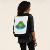 Niedliche Frosch-Cartoon-Abbildung Rucksack (Ausgewaschen)